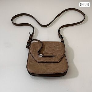 Mackage Brown Crossbody Bag with Silver Arrow Accent